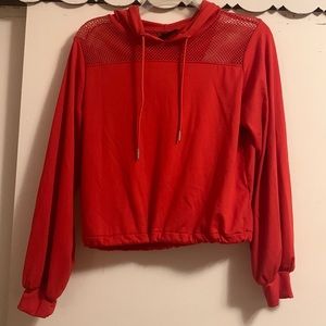 NWOT-Red Cropped Hoodie